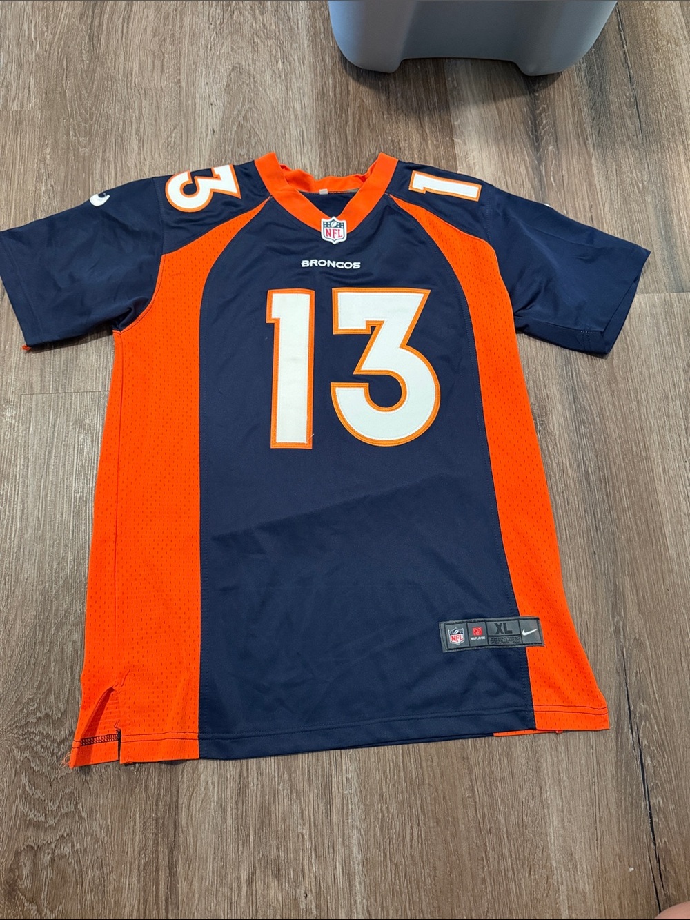 Nike Broncos #13 Navy and Orange Football Jersey